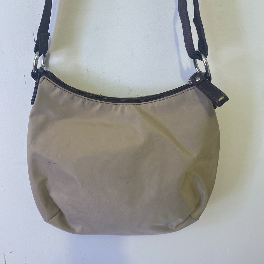 Nine & CO. Women's Brown Nylon Beige Brown Trim Crossbody Purse Bag - Picture 9 of 10